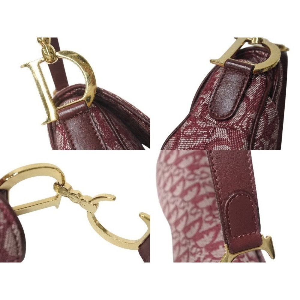 Christian Dior Saddle Bag Galliano era Trotter Leather Red - Picture 6 of 10